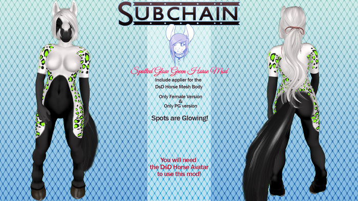Subchain - Spotted Glow Green Horse Mod Female