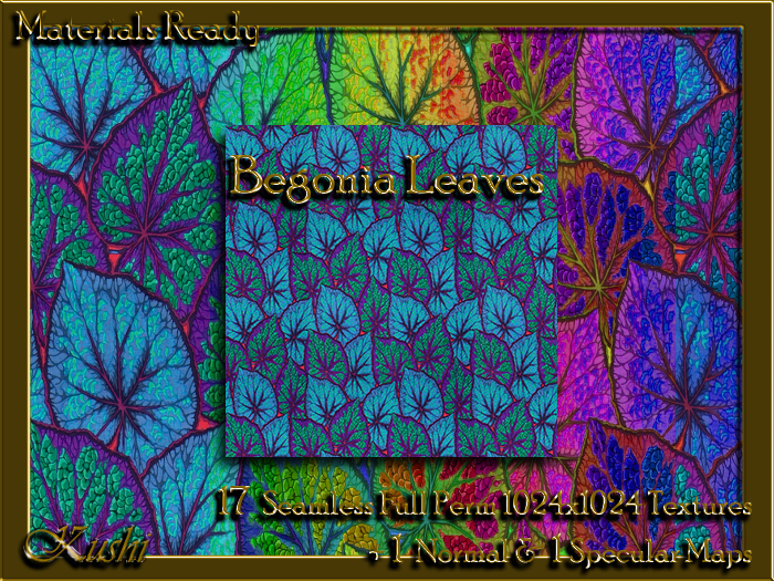 !Kushi! BegoniaLeaves Textures -WEAR TO UNPACK