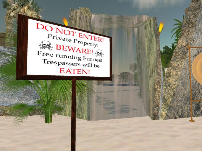 Sign "Private Property - Furries"