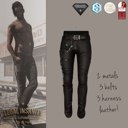 Legal Insanity - Logan leather brown pants