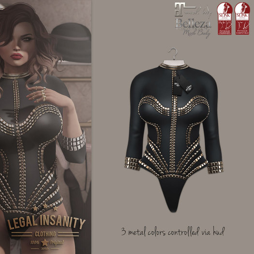Legal Insanity - Gia black bodysuit