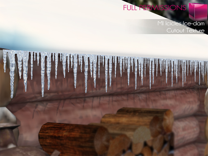 Full Perm Icicles Ice-dam Cutout Texture