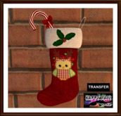 Christmas - Owl Red Stocking w / song