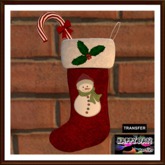 Christmas - Snowman Red Stocking w / song