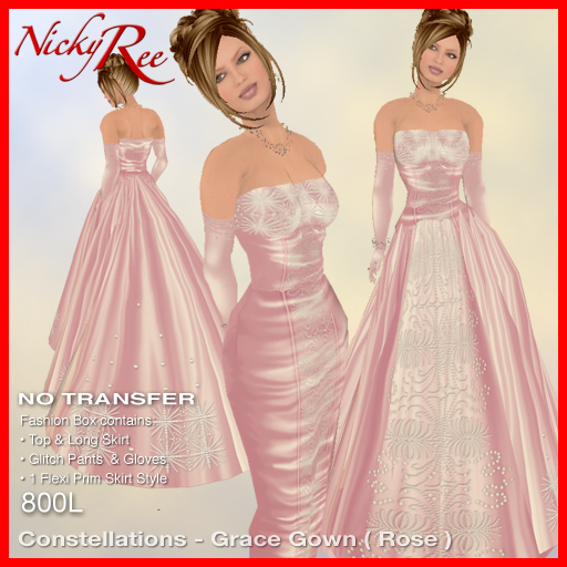 "Nicky Ree Gowns" Constellations - Grace Gown (Rose)