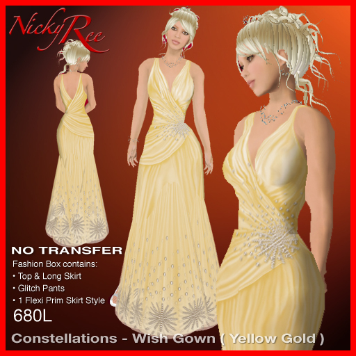 "Nicky Ree Gowns" Constellations - Wish Gown (Yellow Gold)