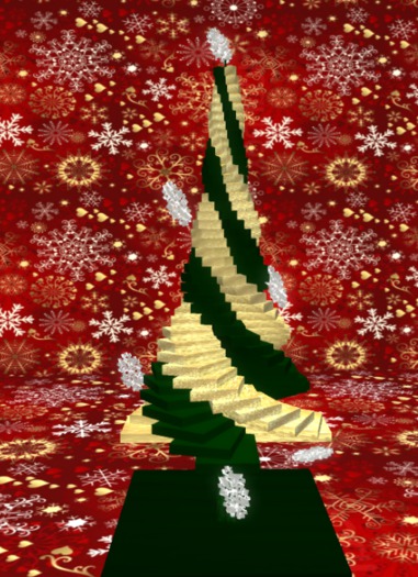 wooden tree green and gold