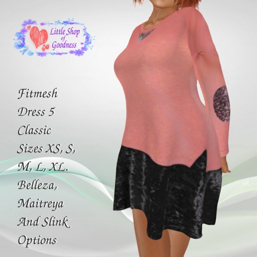 Pink Long Sleeve Sweater And Black Velvet Skirt