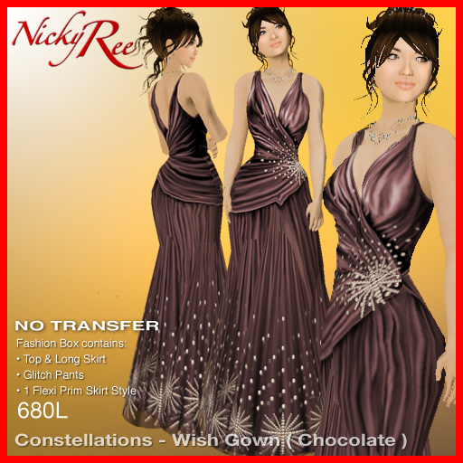 "Nicky Ree Gowns" Constellations - Wish Gown (Chocolate)