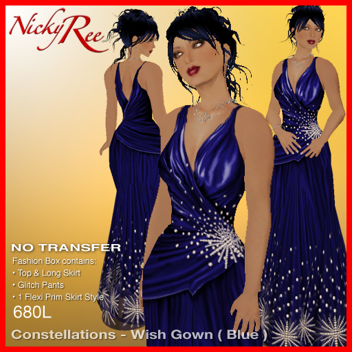 "Nicky Ree Gowns" Constellations - Wish Gown (Blue)