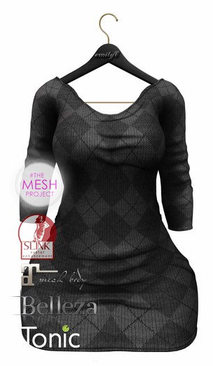EmilyC Sweater Dress // Cube Black