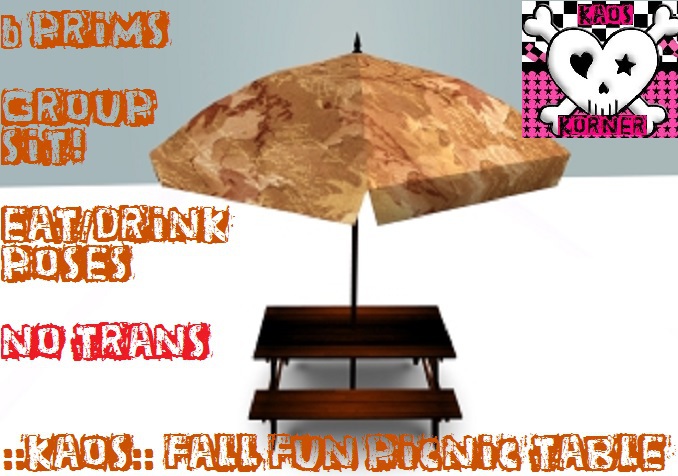  ::KAOS:: Fall Fun Picnic Table PG -BOXED-