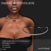 [DEMO] CHOKER GEO SKINNY-CRYSTAL SILVER    -RYCA-