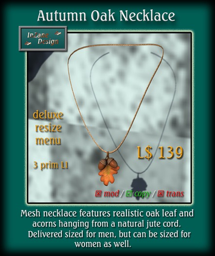 Autumn Oak Necklace