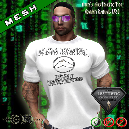 ..:: CODED ::.. Men's Aesthetic Tee (Damn Daniel V2)