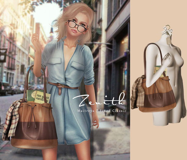 =Zenith=Bucket Shoulder Bag (Brown)