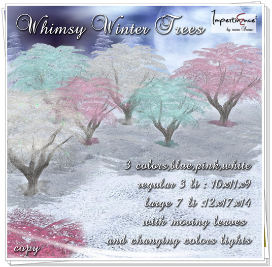 Whimsy winter tree 3 colors