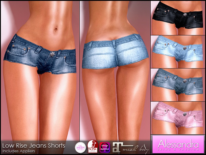 ALESSANDRA - Low Rise Jeans Shorts (6 Colors)