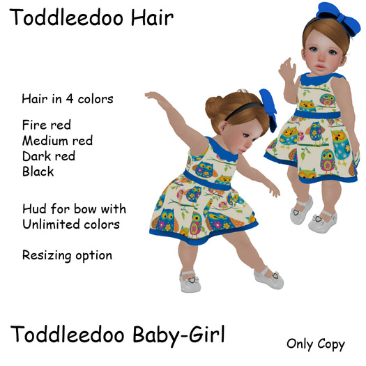 Toddleedoo Hair  Rose Black & Red