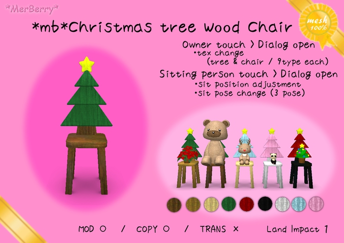 *mb*Christmas tree Wood Chair