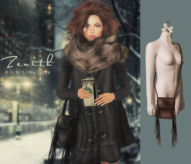 =Zenith=leather braids bag (Choco)