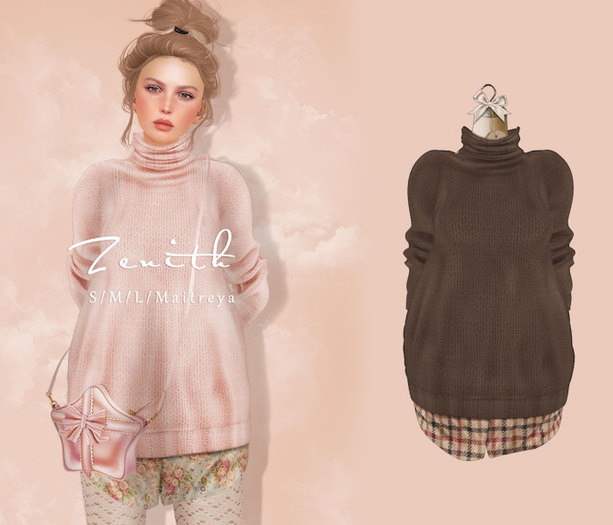 =Zenith=loose long sweater (Choco)