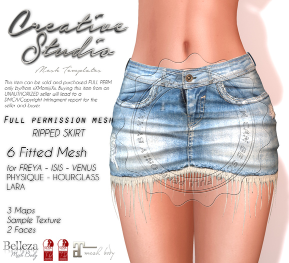 - CREATIVE STUDIO - Ripped Skirt "WEAR ME"