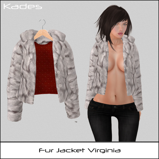White Striped Fur Jacket