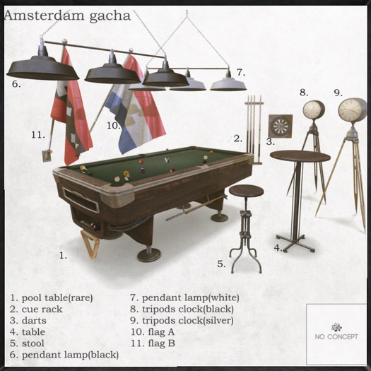 [NO CONCEPT](Amsterdam gacha)9. tripods clock(silver)