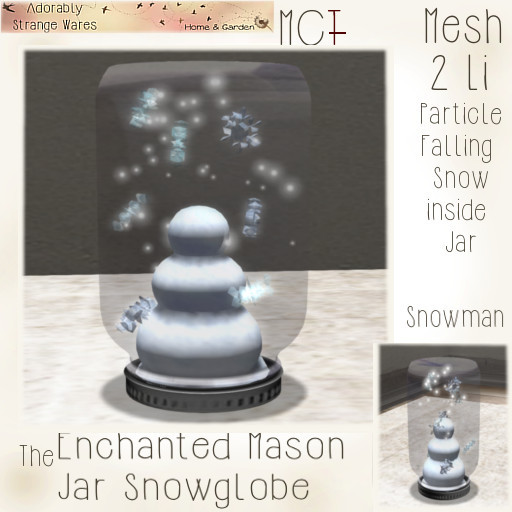~ASW~ The Enchanted Mason Jar Snowglobe ~Snowman