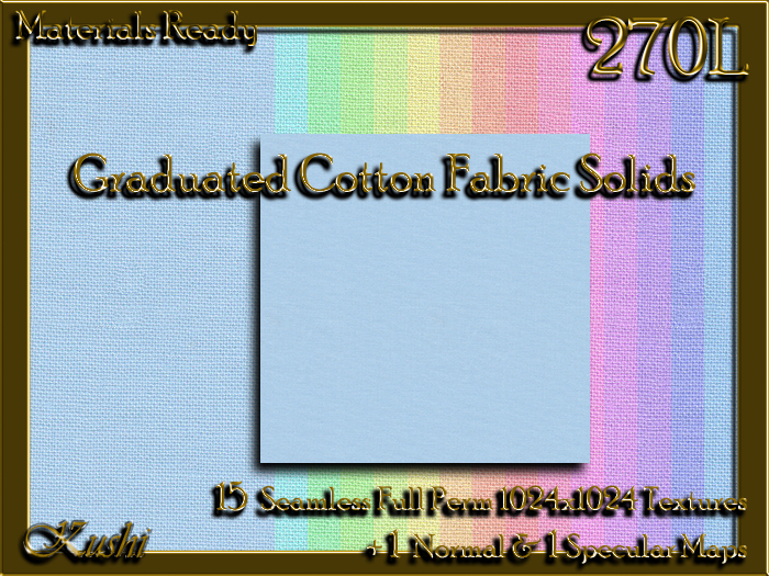 !Kushi! GraduatedCottonSOLIDS Textures -WEAR TO UNPACK