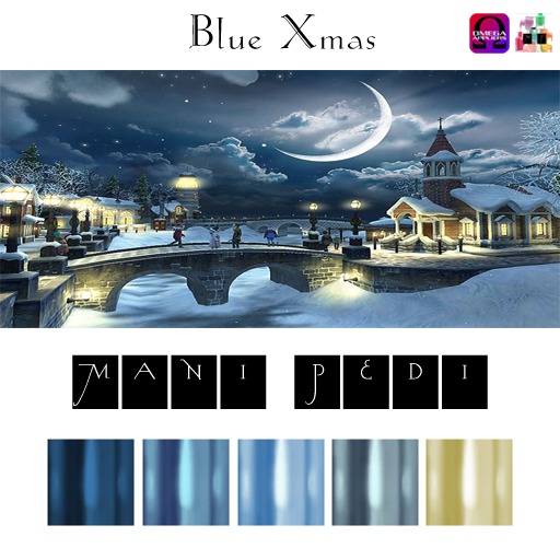~Mani Pedi~ Blue Xmas Polish - Omega HUD