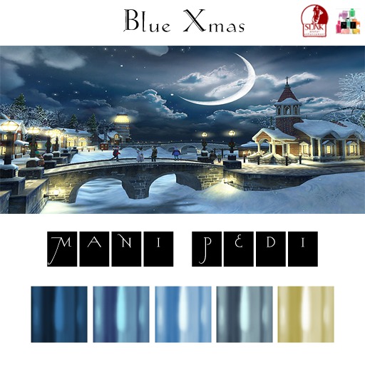 ~Mani Pedi~ Blue Xmas Polish - Slink HUD