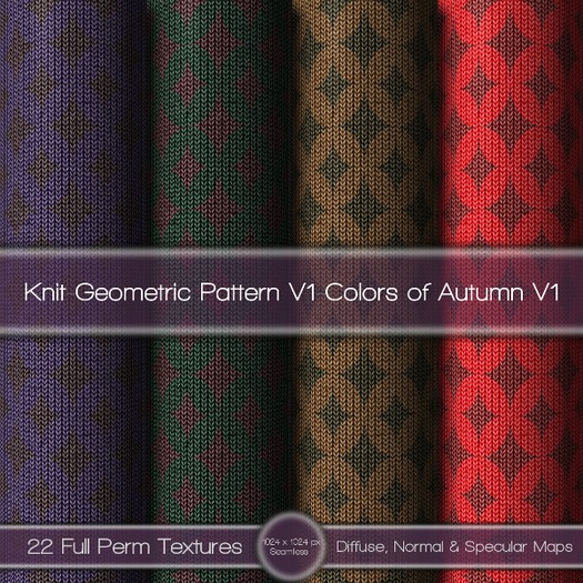 {L} Knit-Geometric Pattern V1-Colors of Autumn V1