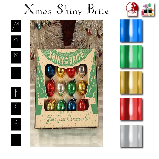~Mani Pedi~ Xmas Shiny Brite Polish - Slink HUD