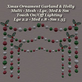 Xmas Ornament Garland & Holly Multi Set