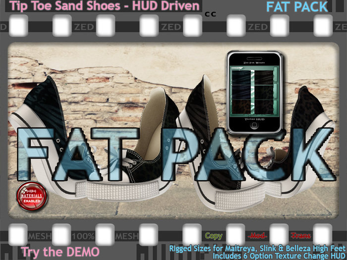 ::ZED:: Tip Toe Sand Shoes, FAT PACK