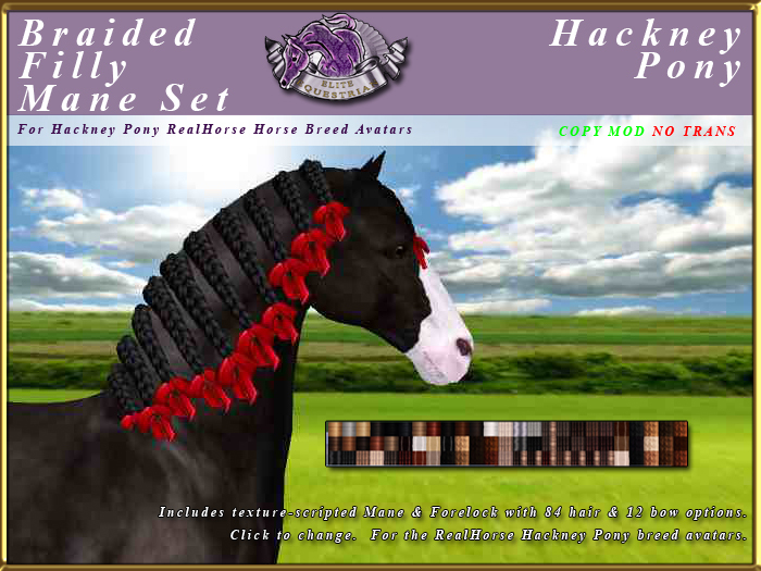 *E* RealHorse Braided Filly Mane Set [BOXED] RH Hackney Pony