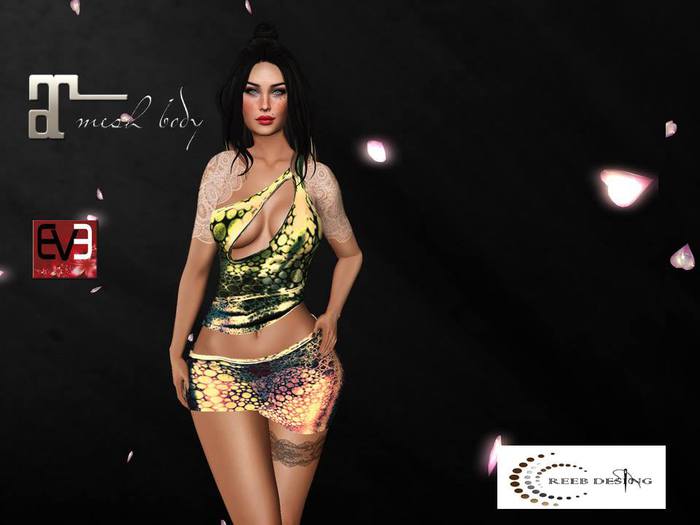 384 Reeb Design monica green mini dress