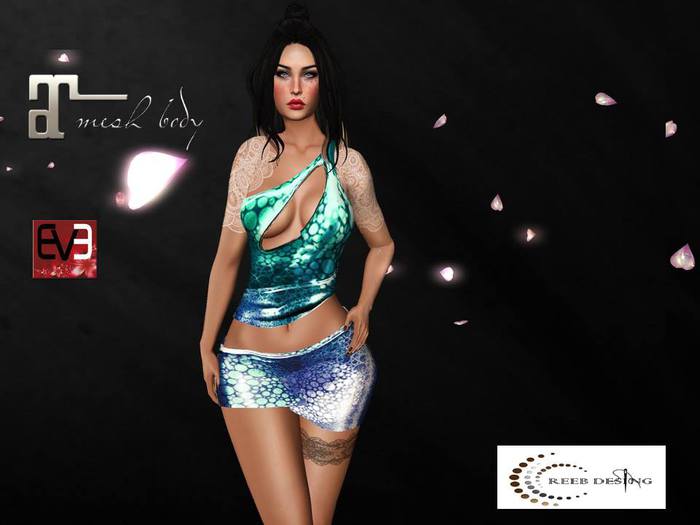 385 Reeb Design monica blue mini dress