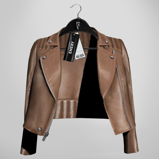 Emery Tete Leather Jacket Over Shoulders Latte