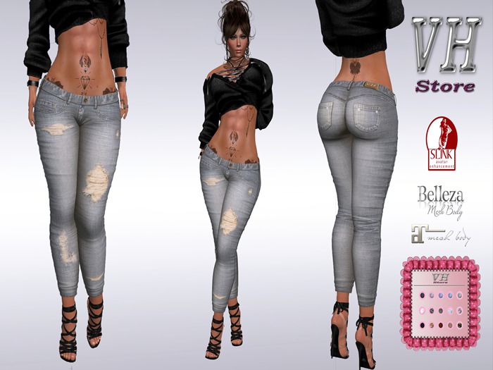 ..::VH::.. Alicia  - Skinny Jeans with color HUD