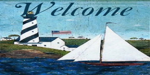 Maine Lighthouse Welcome Mat