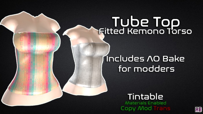 [RB] Tube Top (Fitted Kemono Torso)