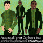 nM Autumnal Forest Green Corduroy Suit