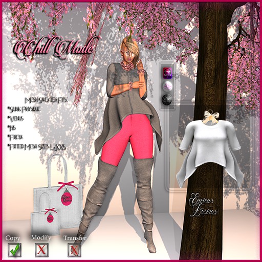 *E.D.* Chill Mode Sweater ~ White ~ Shopping Tote (Add)