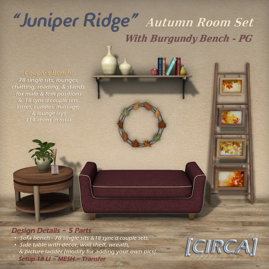 [CIRCA] - "Juniper Ridge" - Autumn Room Set - Burgundy