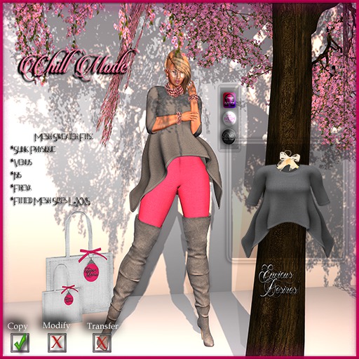 *E.D.* Chill Mode Sweater ~ Grey ~ Shopping Tote (Add)