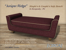 [CIRCA] Pkg - "Juniper Ridge" - Couple's Sofa Bench - Burgundy