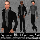 nM Autumnal Black Corduroy Suit